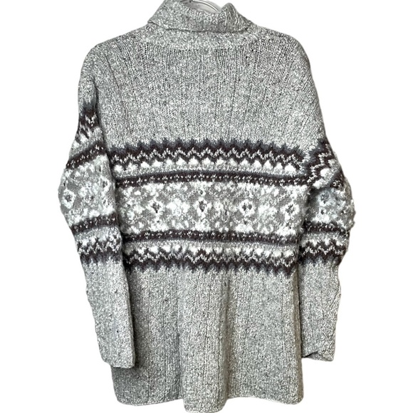 JONES NEW YORK Hand Knit Wool / Silk / Mohair Blend Fair Isle Nordic Sweater S - Picture 3 of 7
